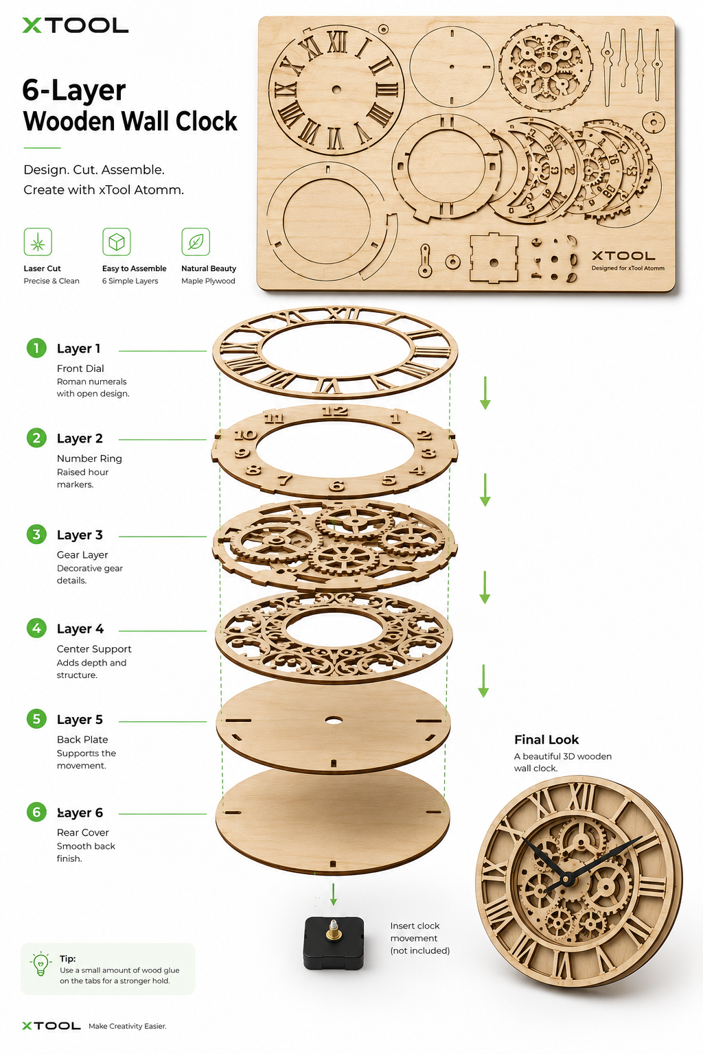 Maple plywood wall clock.png