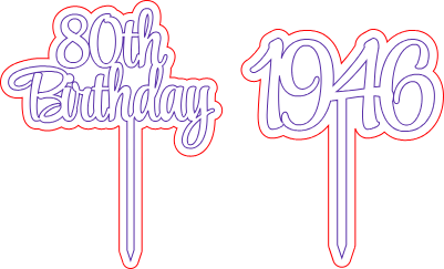 80th birthday and 1946 cup cake toppers.xs