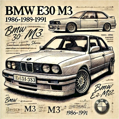BMW e30 toile cartoné.xs