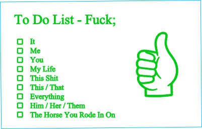 Fuck Checklist - Pink Business Card.xs