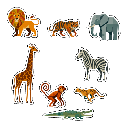 Geometric jungle stickers.xs