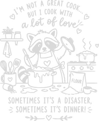 Raccoon cooking with love Pot holderTrivet.xs