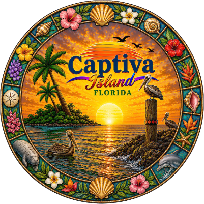 Captiva Island Florida Sunset Round Art.xs