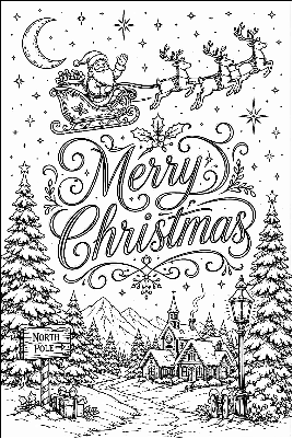 Merry Christmas north pole santa sign.xs
