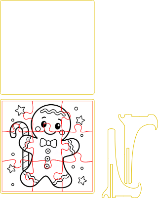 Gingerbread man puzzle frame.xs