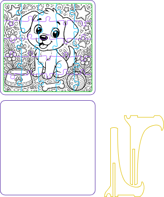 Dog 25 piece puzzle and frame.xs