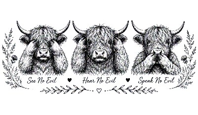Three Wise Highland Cows.xs