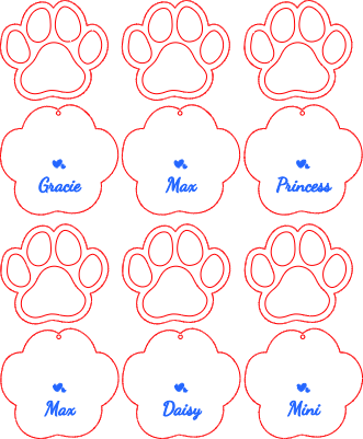 paw ornaments.xs