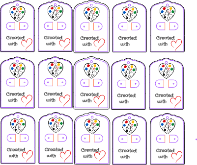 Earring Card Studs Created With Love.xs