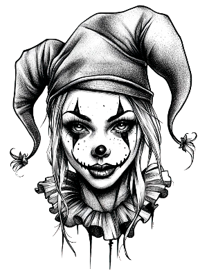 Holzschlüsselanhänger mit Clown.xs