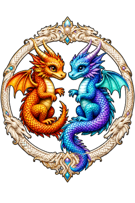 Zwei Drachen ein Kreis der Harmonie.xs