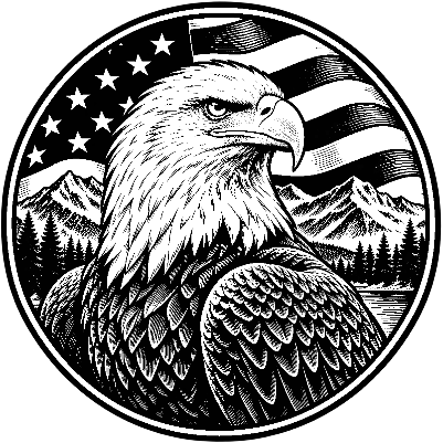 Bald Eagle American Flag.xs