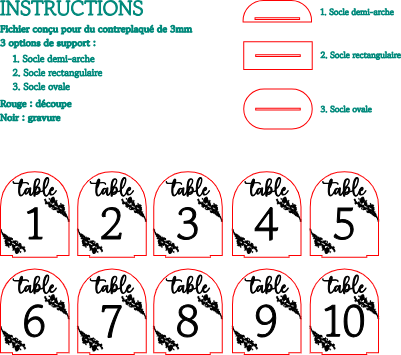 Pancarte numéro de table avec 3 socles différents.xs
