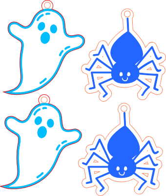 spider ghost earrings.xs