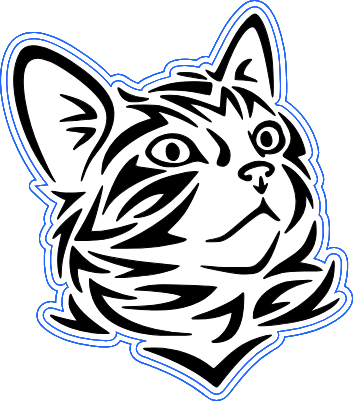 Vide poche chat tribal.xs