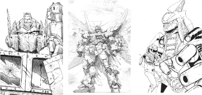 Cartoon robots.xs