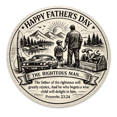 Proverbs 2324 fathers day round plaque.xs