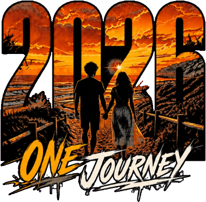 2026 One Journey Image Black Tee Trans.xs
