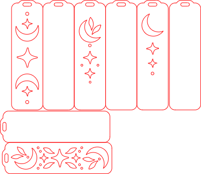 moon themed bookmarks.xs