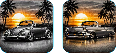 57 and VW Sunset on Blackboard MDF.xs