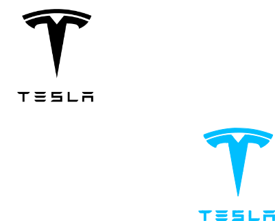 logo tesla sur cuir.xs