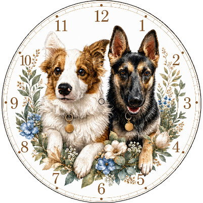 Donnie & Annie Dog Clock.xs