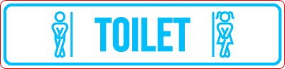 Gold Metal Restroom Sign with Toilet Text and Gender Icons - Free Files ...