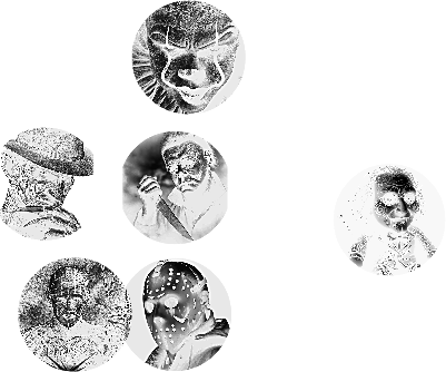 Horror Movie Character Coasters Set Slate 6pcs.xs
