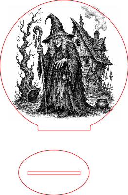 Aufsteller Hexe mit Haus.xs