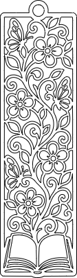 Lesezeichen Buch mit Schmetterlingsranke.xs