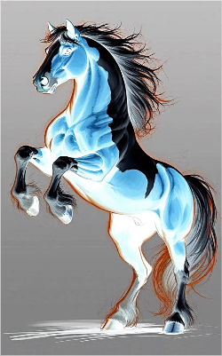 horse on black aluminim card..xs