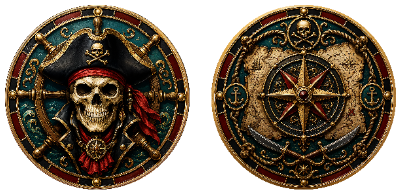 1 UV-printed coins pirates théme.xs