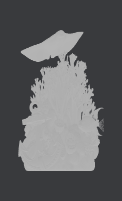 Eagle ray with coral anchor and fish.xs