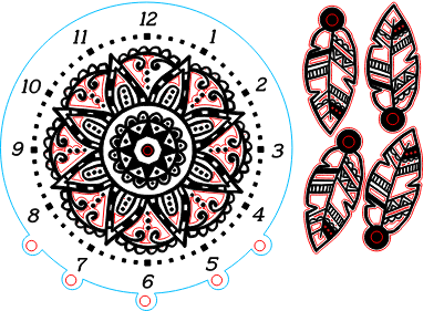 Horloge bohème façon attrape-rêves.xs