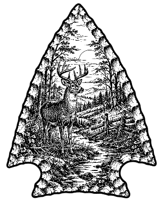 Whitetail Buck Arrowhead Scenic Cut and Engrave.xs