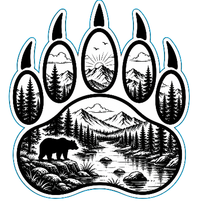 Bear Print Scenic Cut and Engrave.xs