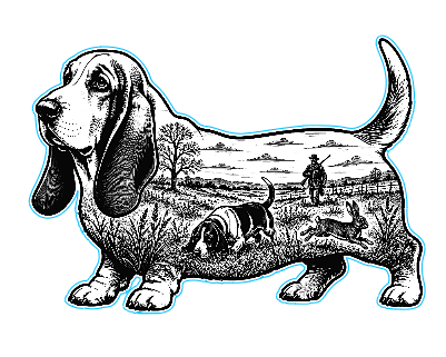 Basset Hound Scenic Cut and Engrave.xs
