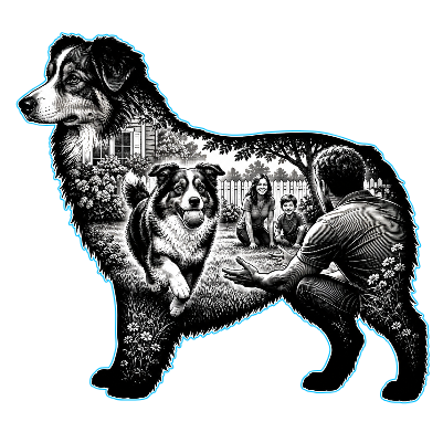 Australian Shepherd Scenic Cut and Engrave.xs