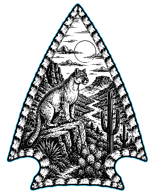 Mountain Lion Arrowhead Scenic Cut and Engrave.xs