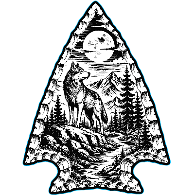 Arrowhead Wolf Scenic Cut and Engrave.xs